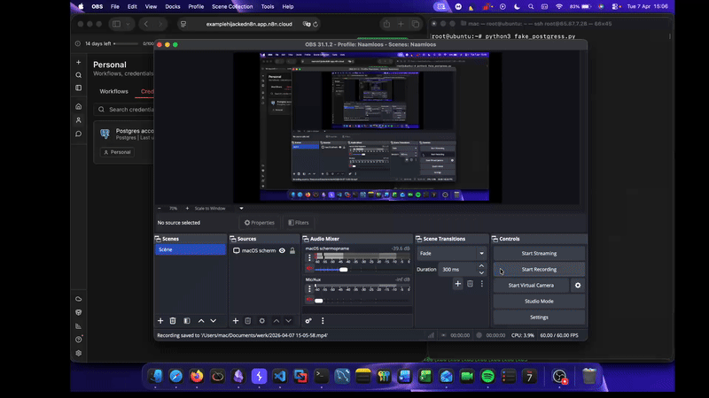 n8n Database Hijack Demo