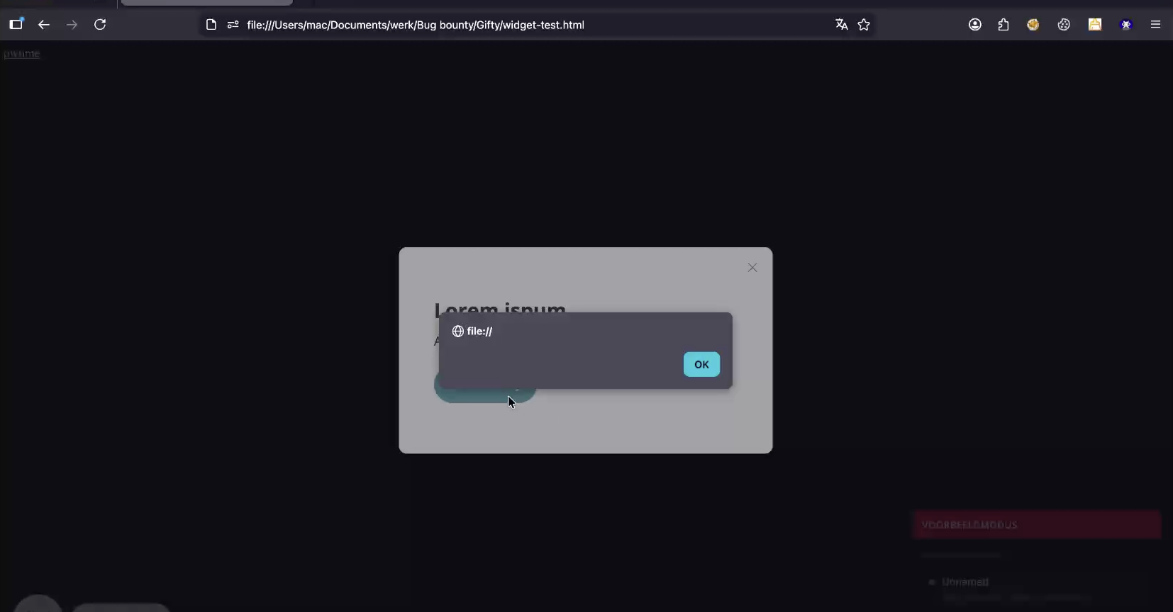 Persistent XSS Screenshot